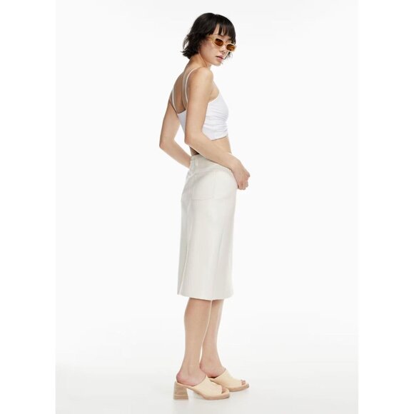 Aritzia WILFRED Bay Pale Lilac Ribbed Twist Front Cropped Tank Top, Size S - Picture 8 of 10